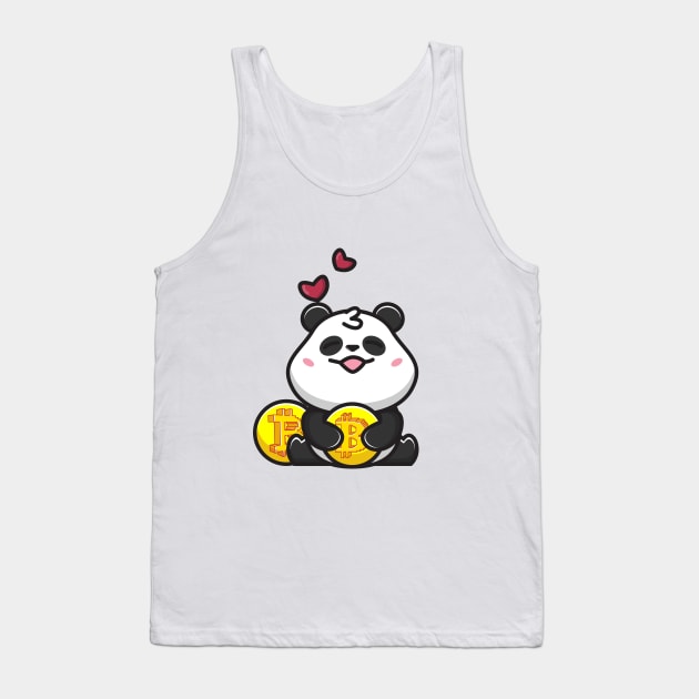 panda huging bitcoin Tank Top by fflat hds